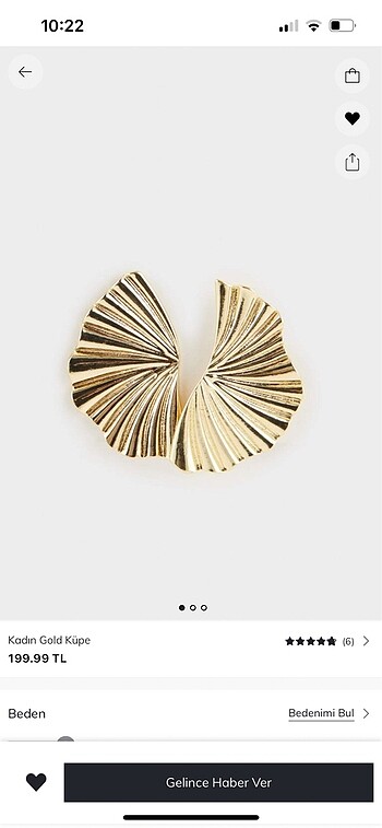 defacto gold küpe hiç kullanılmamış