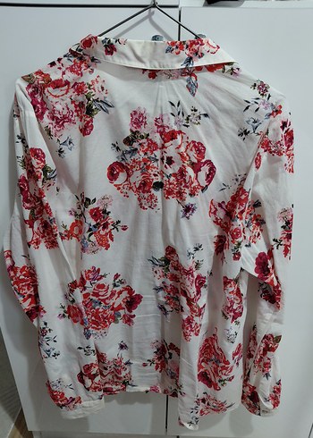 Çiçek Desenli Pamuklu Kadın Gömlek - Görsel 4