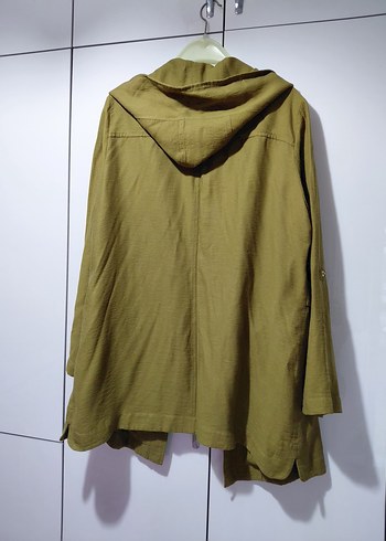 Düğmeli Salaş Keten Kadın Ceket - Görsel 8