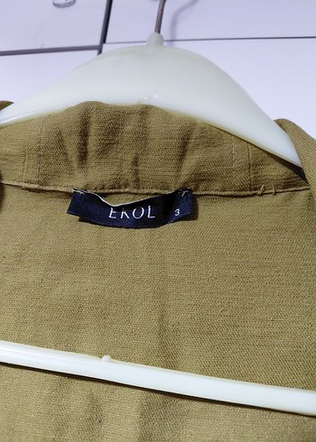 Düğmeli Salaş Keten Kadın Ceket - Görsel 3