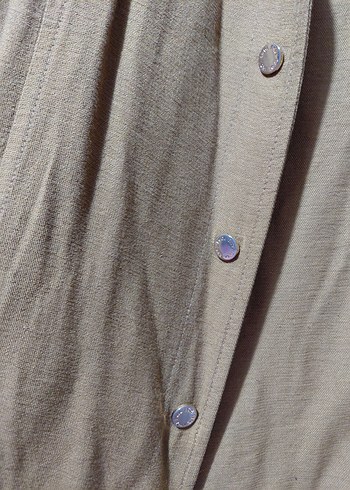 Düğmeli Salaş Keten Kadın Ceket - Görsel 6