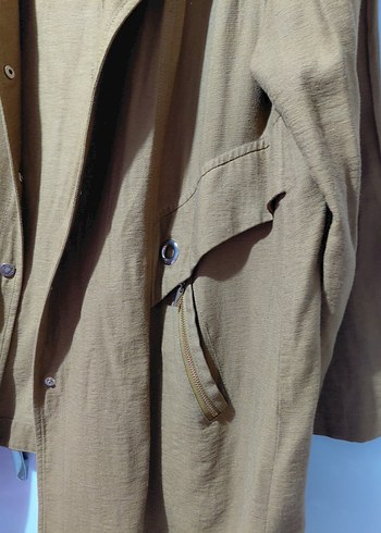 Düğmeli Salaş Keten Kadın Ceket - Görsel 2