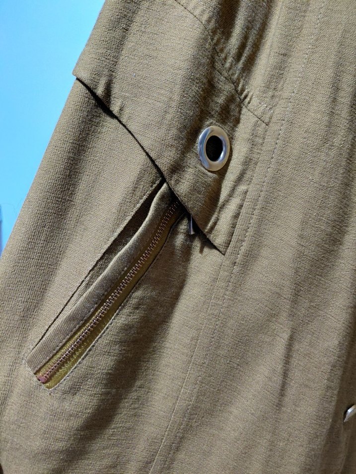 Düğmeli Salaş Keten Kadın Ceket - Görsel 5