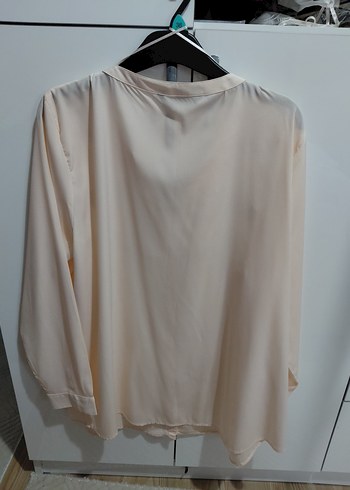 Bej Nakışlı V Yaka Kadın Gömlek - Görsel 6