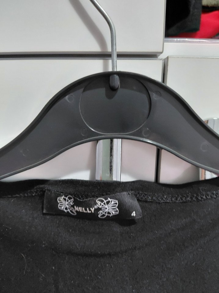 Siyah Payetli Kısa Kollu Kadın Bluz - Görsel 2