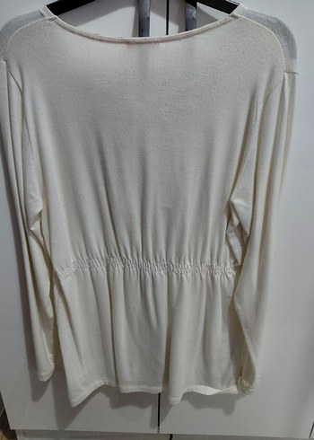 Dantel Detaylı Beyaz Bohem V Yaka Kadın Bluz - Görsel 3