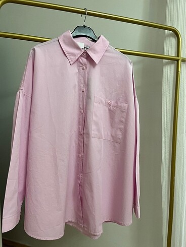diğer Beden pembe Renk Oversize pembe gömlek