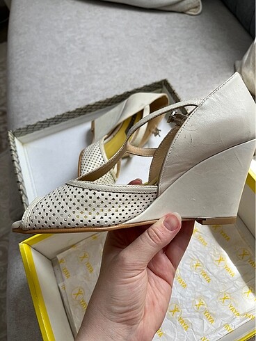 Hotiç Vintage Dolgu Topuk Sandalet - Görsel 8