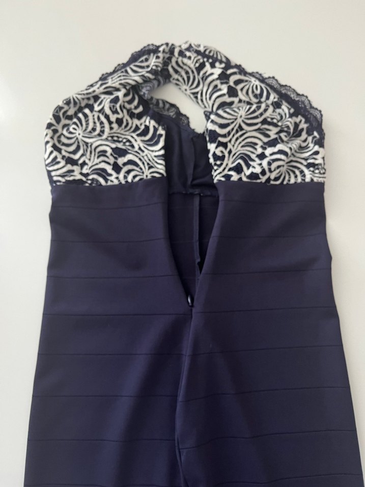 İşlemeli Lacivert Lipsy Midi Elbise - Görsel 3