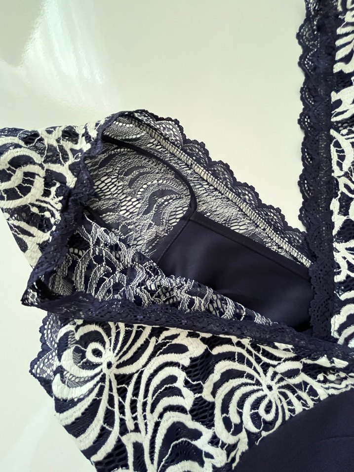 İşlemeli Lacivert Lipsy Midi Elbise - Görsel 4