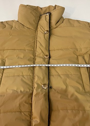 Fabrika Kemerli Bej Midi Kışlık Kadın Mont - Görsel 4