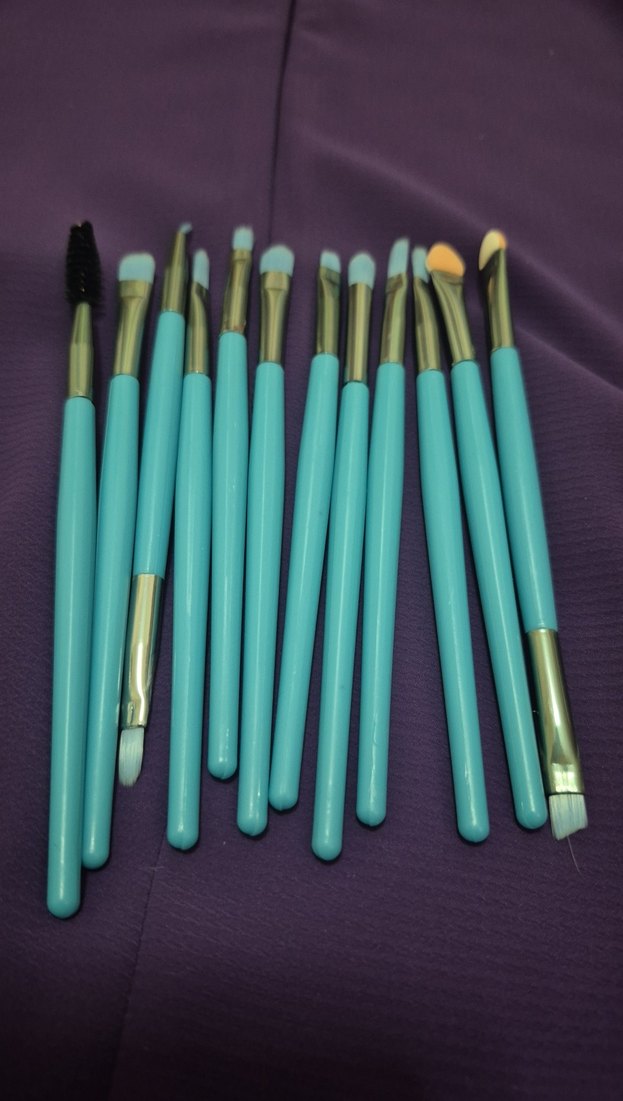Turkuaz Pastel Makyaj Fırça Seti 12li - Görsel 2