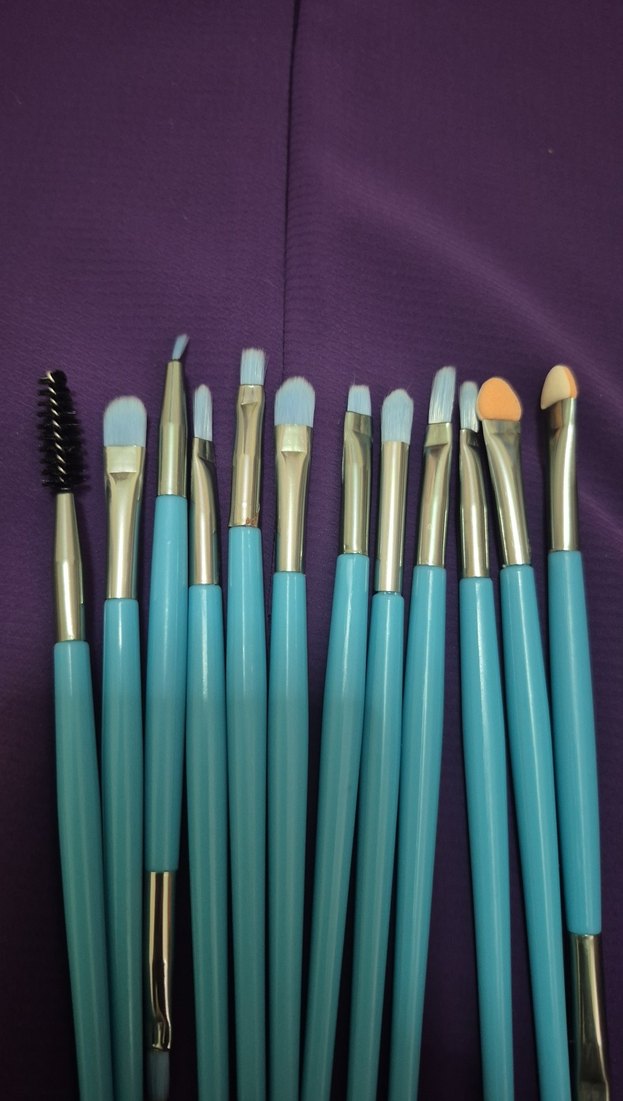Turkuaz Pastel Makyaj Fırça Seti 12li - Görsel 3