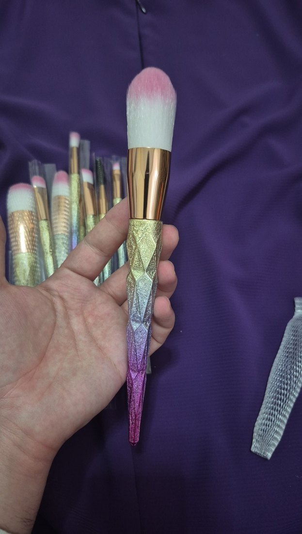 Pastel Renkli Çoklu Makyaj Fırça Seti - Görsel 5