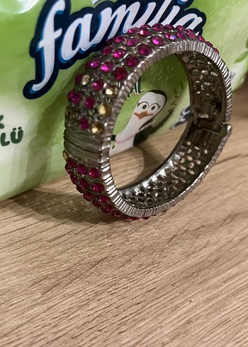  Beden pembe Renk Y2k pembe taşlı kelepçe