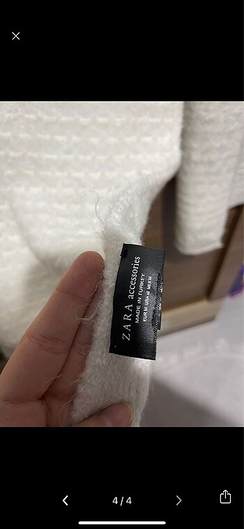  Beden beyaz Renk Zara yün atkı