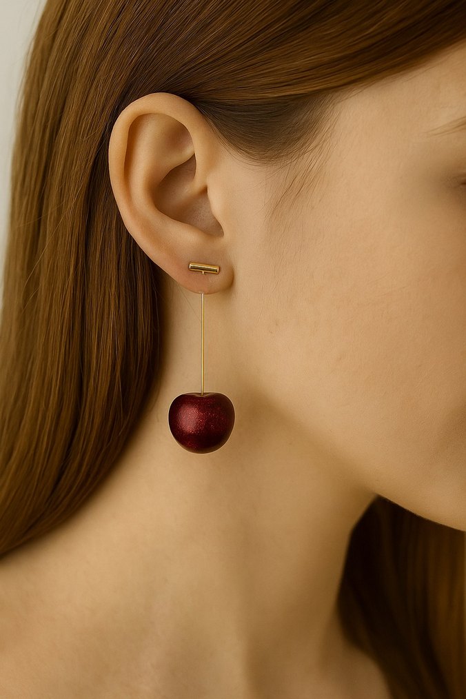 Kadın Gold Gümüş Renk Detaylı Tasarım Küpeler - Görsel 5