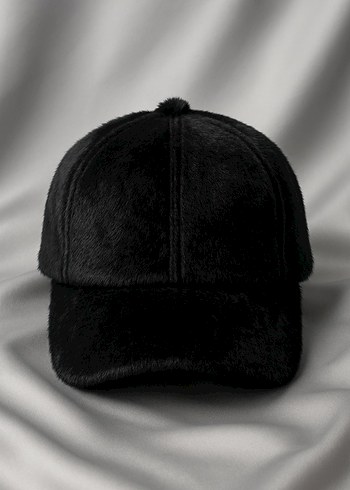 Siyah Peluş Tüylü Kadın Şapka ve Kulaklık Seti Soğuktan Koruyucu - Görsel 4