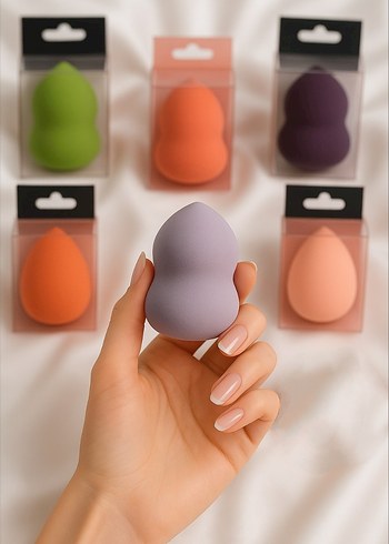 Pastel Keseli 13'lü Mor Pembe Makyaj Fırça Seti Sünger Hediyeli - Görsel 2