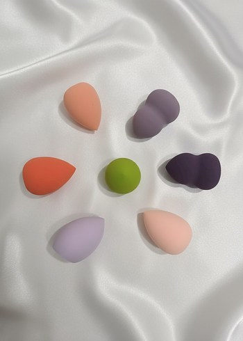 Pastel Keseli 13'lü Mor Pembe Makyaj Fırça Seti Sünger Hediyeli - Görsel 4