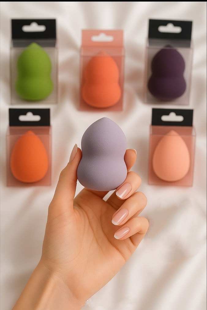 Pastel Keseli 13'lü Mor Pembe Makyaj Fırça Seti Sünger Hediyeli - Görsel 2