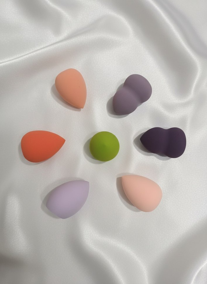 Pastel Keseli 13'lü Mor Pembe Makyaj Fırça Seti Sünger Hediyeli - Görsel 4