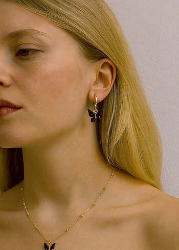 Kadın Kolye Küpe Halhal Bileklik İkili Set Gold Gümüş Tasarım - Görsel 4