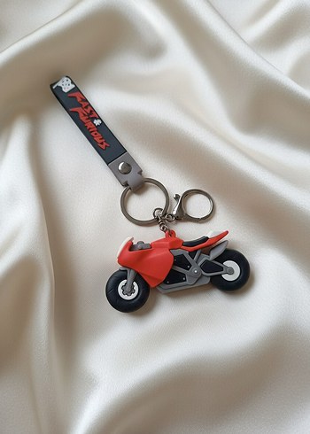 3D Figürlü Motosiklet Temalı Anahtarlık Çanta Süsü Charm - Görsel 6