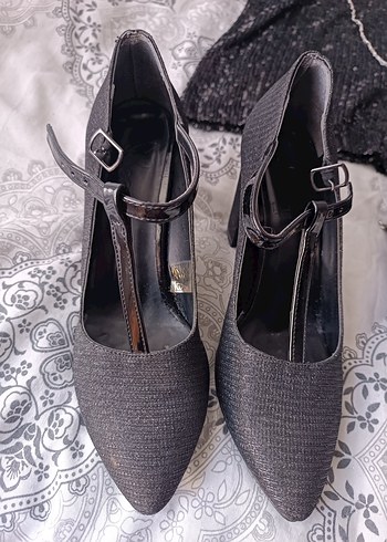 Siyah Pullu Parlak Midi Boy Abiye Elbise - Görsel 7