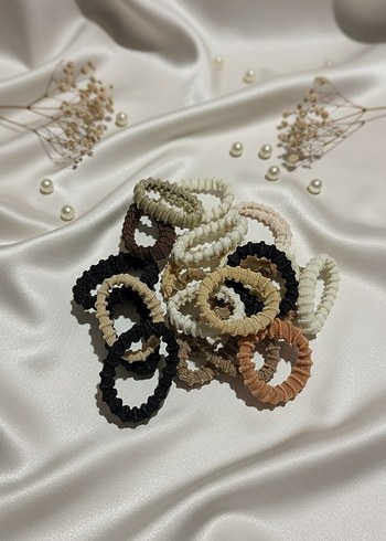 Kadın 4'lü Kıskaç Toka Ve 20'li Lastik Toka Kahve Ton 2'li Set - Görsel 2