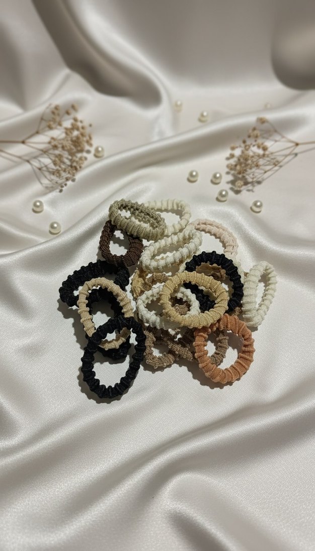 Kadın 4'lü Kıskaç Toka Ve 20'li Lastik Toka Kahve Ton 2'li Set - Görsel 2