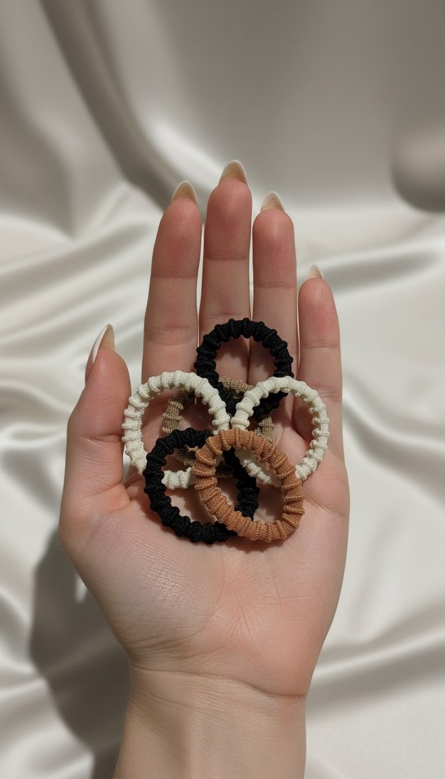 Kadın 4'lü Kıskaç Toka Ve 20'li Lastik Toka Kahve Ton 2'li Set - Görsel 5