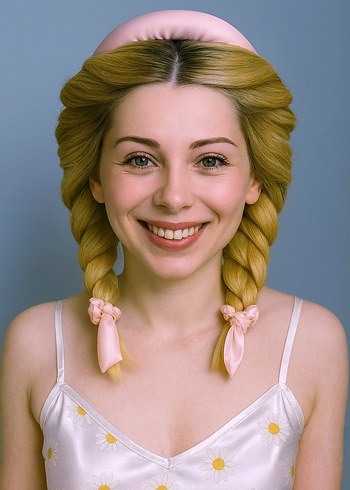 Kadın Isısız Saç Şekillendirici Pembe Mor Saten Saç Sosisi Set - Görsel 3