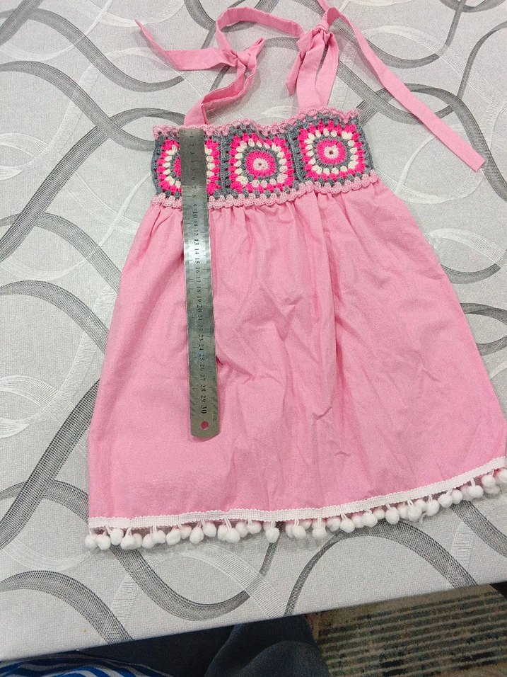 Pembe Nakışlı Bohem Kız Elbisesi - Görsel 4