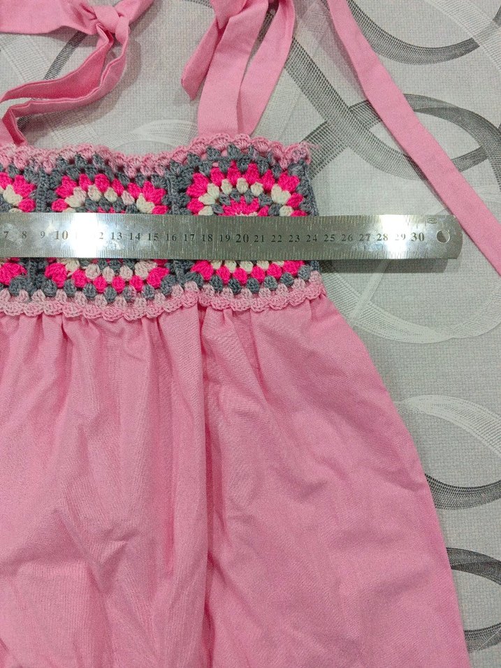 Pembe Nakışlı Bohem Kız Elbisesi - Görsel 3