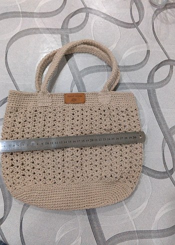 Bej Örgü Kadın Çanta - Görsel 2