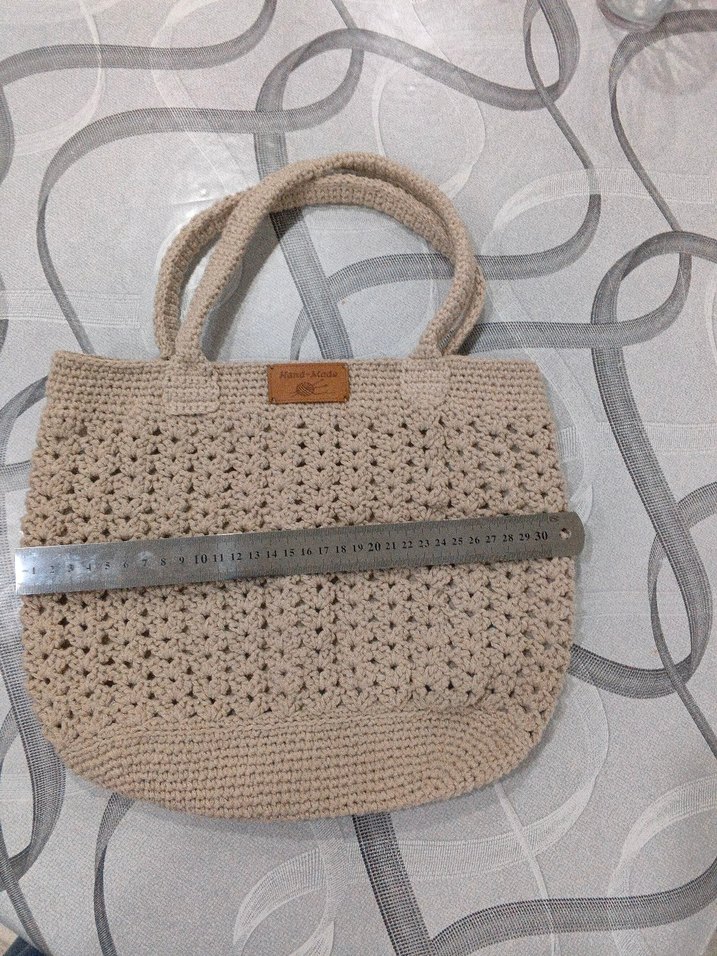 Bej Örgü Kadın Çanta - Görsel 2
