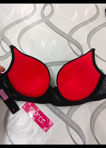 miorre dolgulu Koyu Kırmızı Gotik Sütyen - Görsel 2