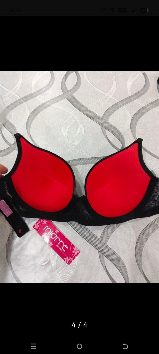 miorre dolgulu Koyu Kırmızı Gotik Sütyen - Görsel 2