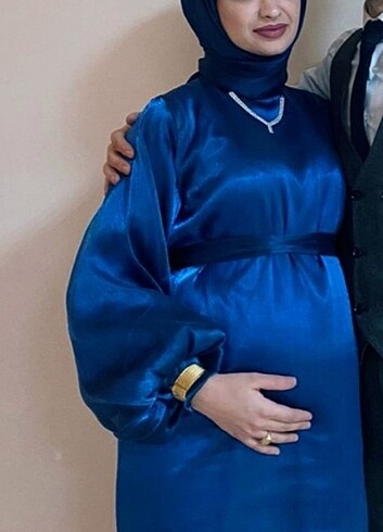 Mavi uzun elbisw