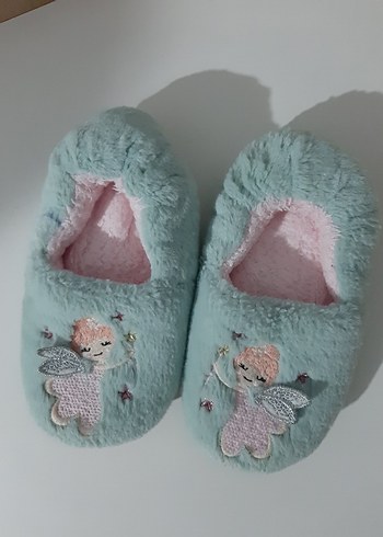 Nakışlı Mavi Kız Çocuk Panduf - Görsel 2