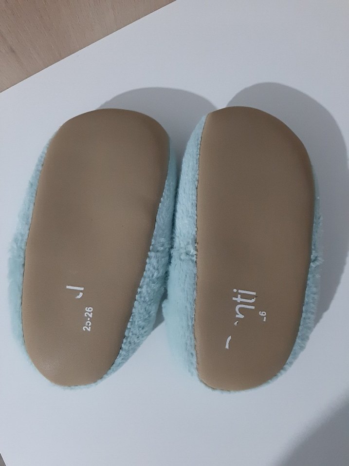 Nakışlı Mavi Kız Çocuk Panduf - Görsel 3