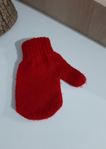 Kız Çocuk Kırmızı Örgü Eldiven - Görsel 2