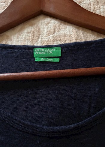 Lacivert Keten Kadın Tişört - Görsel 2