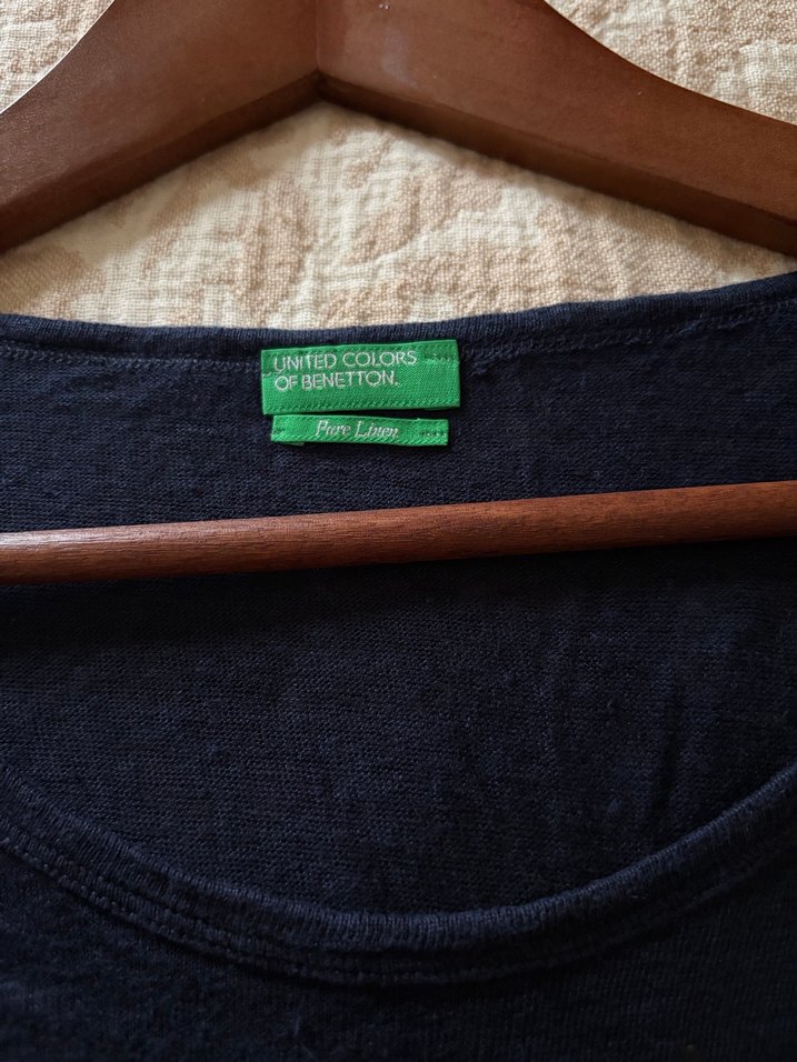 Lacivert Keten Kadın Tişört - Görsel 2