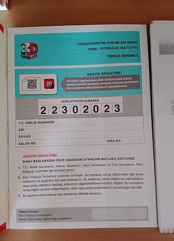 345 tyt Türkçe kitabı ve Türkçe denemesi