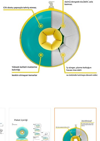 Myminibaby marka başlangıç seviye Çocuk Yüzme Simidi - Görsel 3