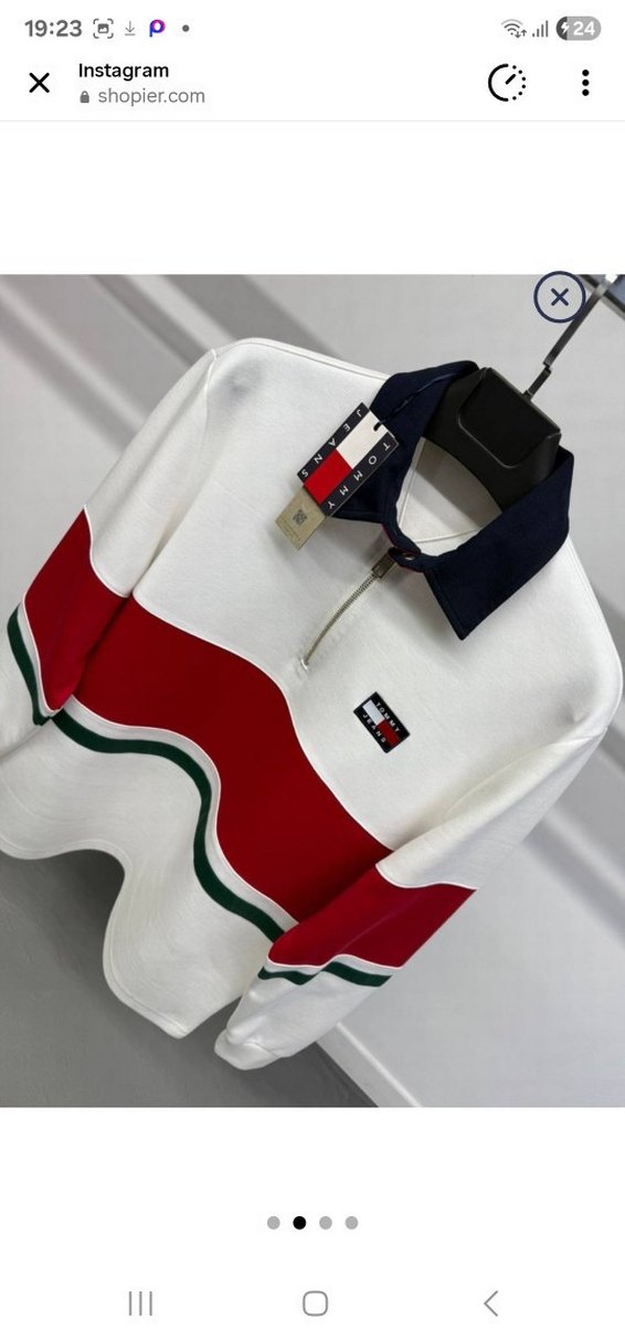 Erkek Beyaz Renkli Oversize Sweatshirt TOMMY HILFIGER S,L,XL VAR - Görsel 3