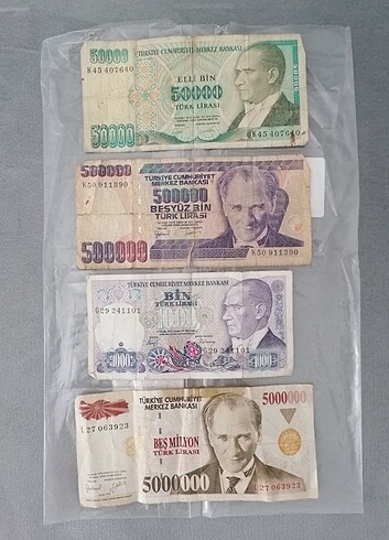 Çok eski para 4 adet ön arka resimleri 