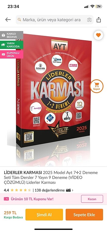  Beden LİDERLER KARMASI ayt deneme seti